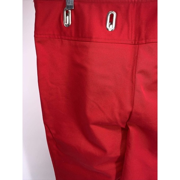 Work Order Capri Pants Red W/Silver Tone Metal Waist Detail Side Zip Size 12 EUC - Picture 8 of 11